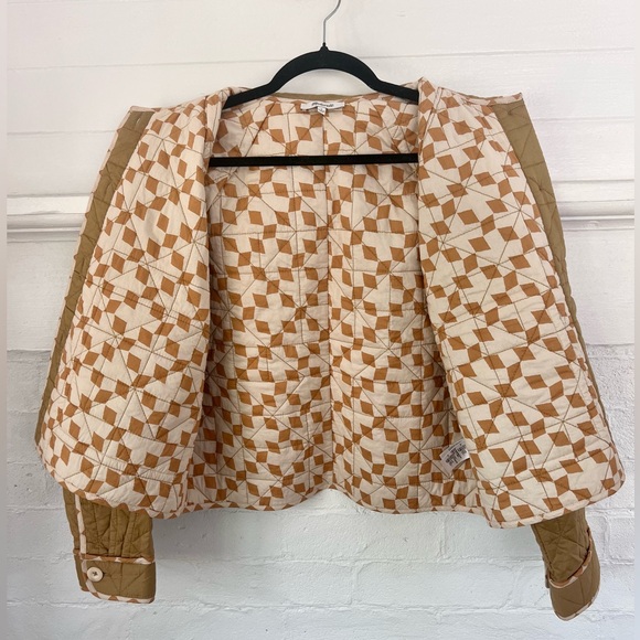 Madewell Quilted Cropped Cotton Jacket Lightweight Button Front Chore Jacket - Picture 3 of 14